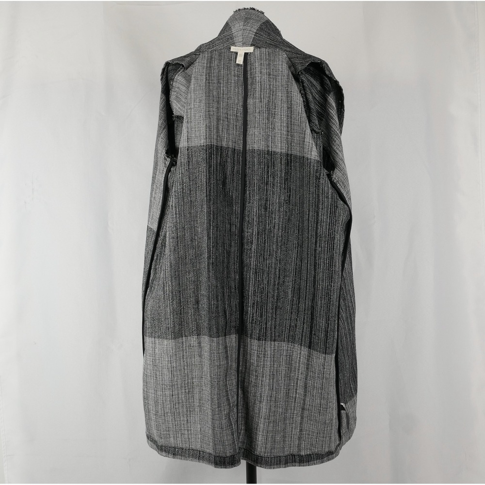 Eileen Fisher Organic Cotton Hazy Blocks Shawl Duster Cardigan Women's S / M - Picture 9 of 9